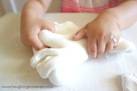 Soft and silky play dough for kids using 2 ingredients
