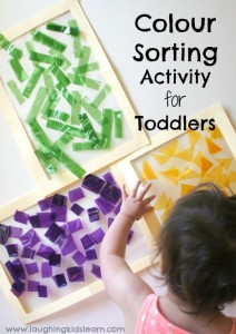 Colour sorting activity for toddlers