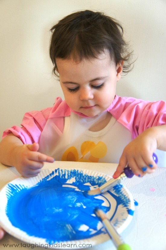 Painting a paper plate