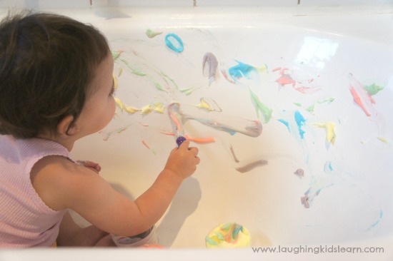 Bath Paints Using 2 Ingredients, Bathtub Paint For Toddlers