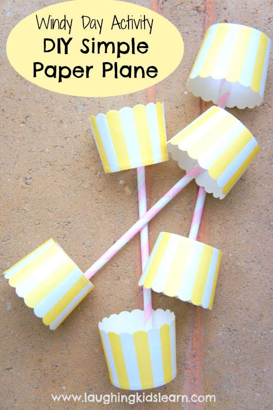 DIY simple paper planes for kids on a windy day