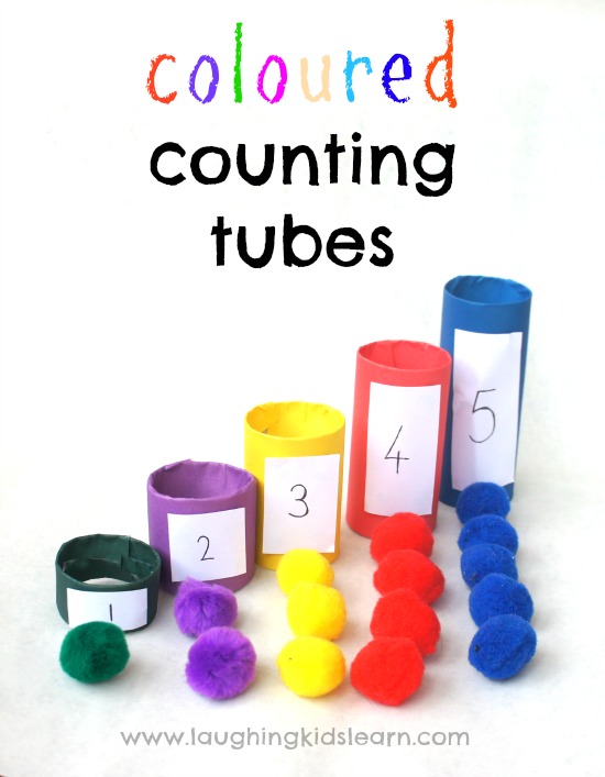 Coloured counting tubes. Great for learning about colours and numbers, as well as matching and one to one correspondence. 