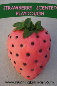 Strawberry scented playdough