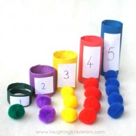 Coloured number counting tubes for kids