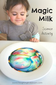 Magic Milk science experiment for kids