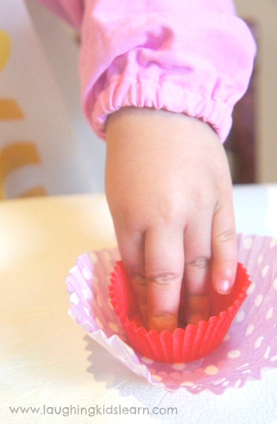 toddler pressing and gluing