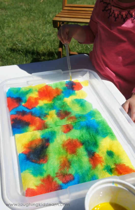 fine motor painting activity for kids. indoors and outdoors