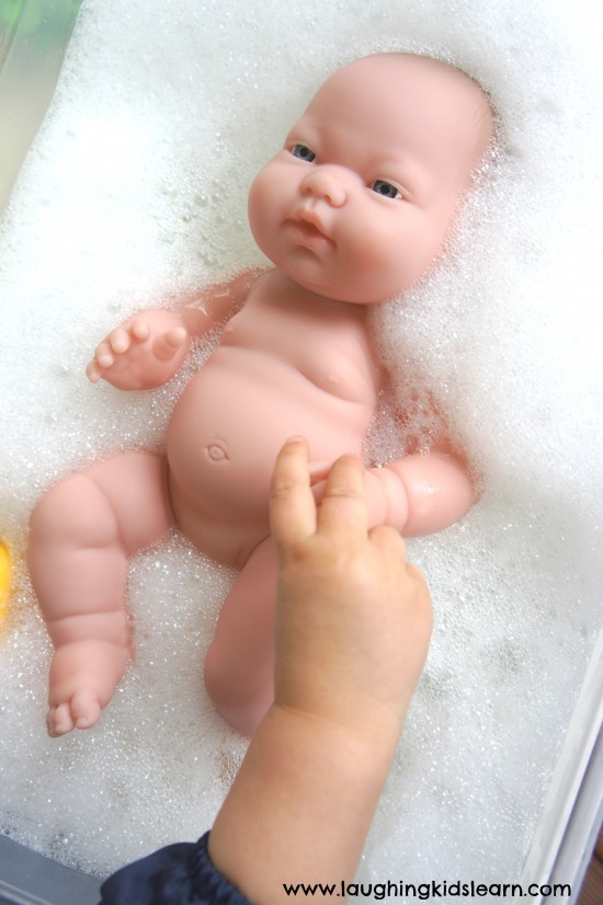 washing toy baby