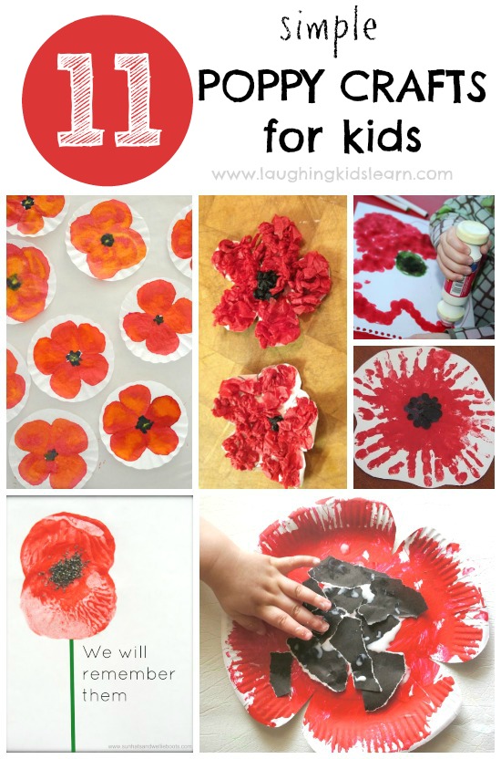 Poppy Crafts for Kids to make for Remembrance Day