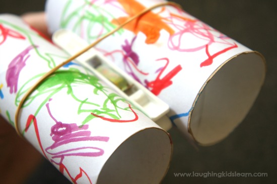 simple craft for kids making binoculars from paper toilet rolls
