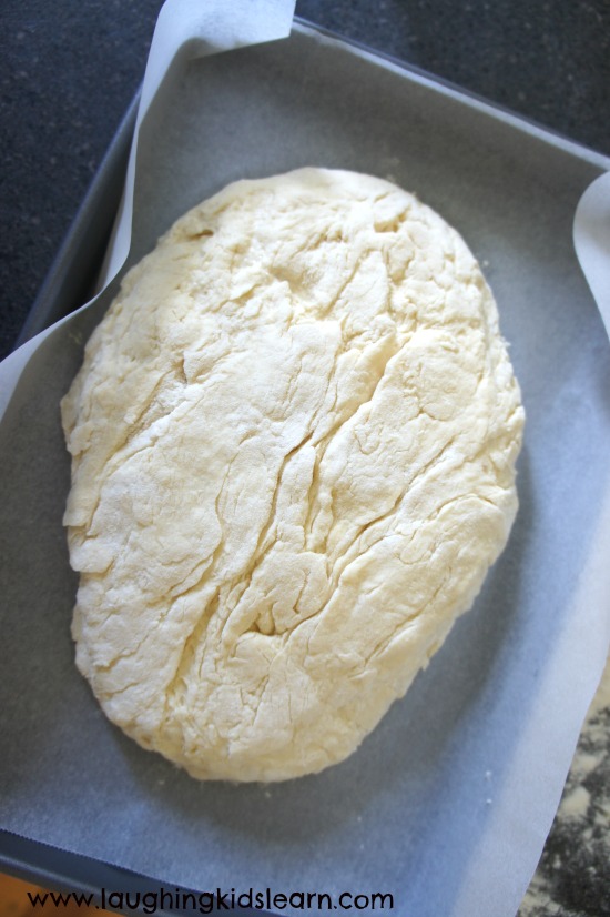 Cooking damper bread with kids for Australia Day