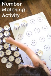 Number matching activity for kids