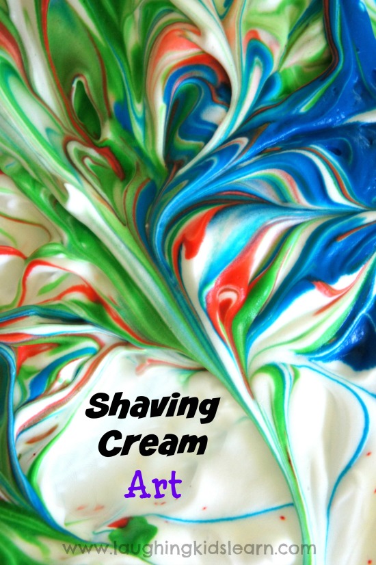 Shaving cream art activity for kids 