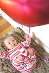 Kicking balloon play for baby