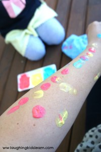 Painting with face paint that stains skin