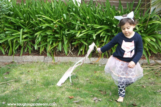 Spinning and twirling ribbons using sticks