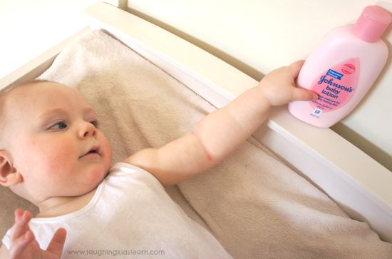Baby massage using Johnsons baby product