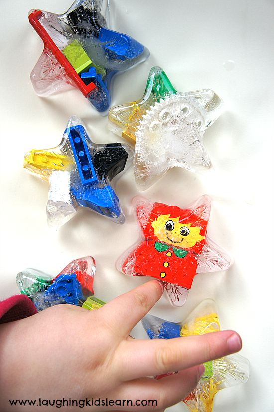 Ice blocks for sensory play