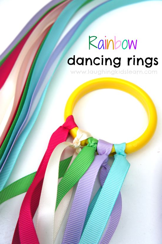 Hanging Decoration Rainbow ribbon twirling dance SEND sensory ring toy 2 Metres 
