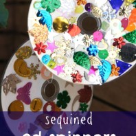 Sequined cd spinners. craft for toddlers or preschoolers