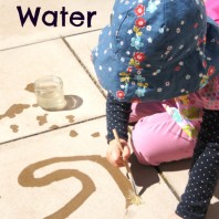 Paint with water activity for kids who are bored or wanting to be creative outdoors.