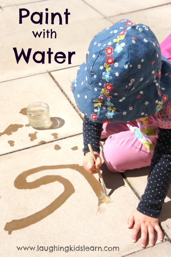 Paint with water activity for kids who are bored or wanting to be creative outdoors. 
