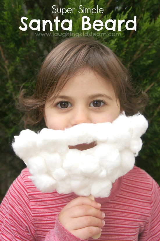 Simple Christmas Santa Beard craft - Laughing Kids Learn