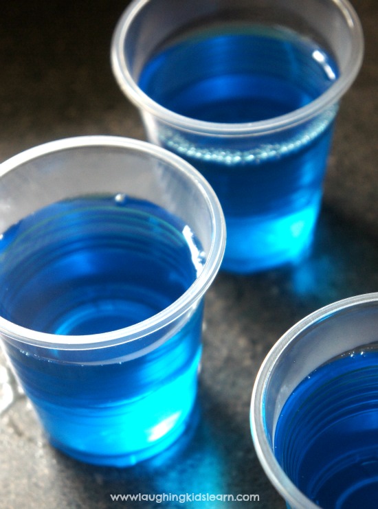 Blue jelly for jelly party cups