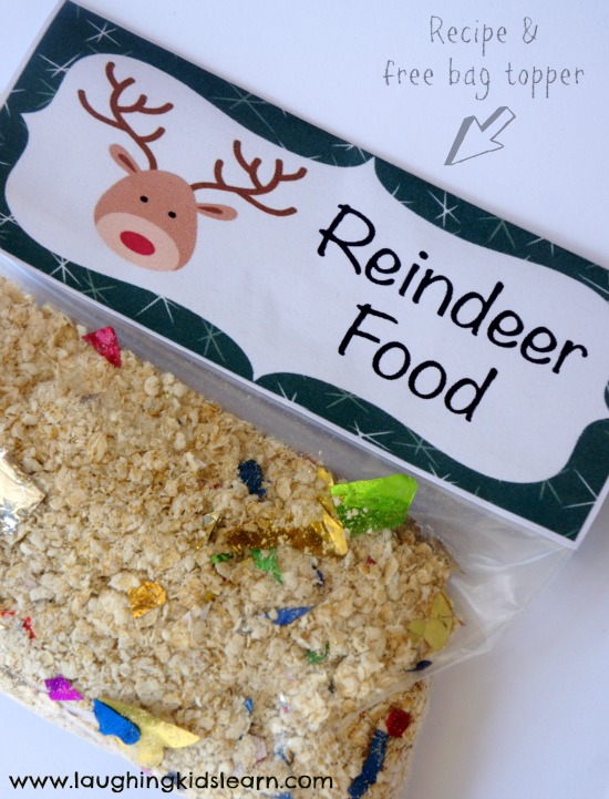 Reindeer food with printable bag topper