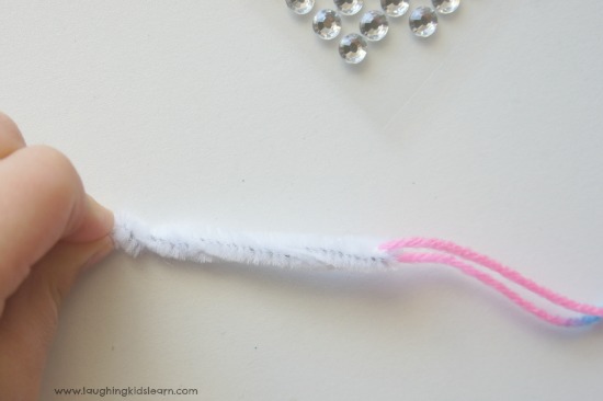Homemade needle for threading activity using a pipe cleaner