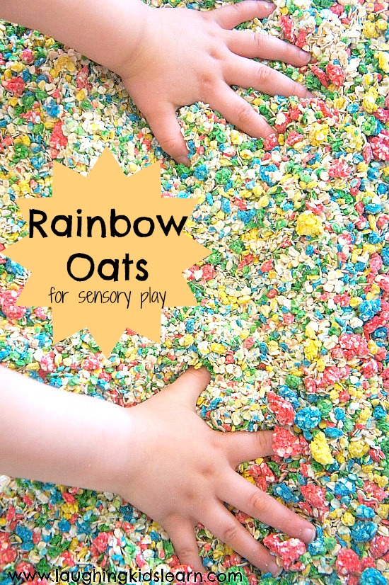 how to make rainbow oats for sensory play