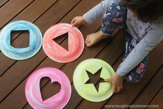 Paper plates with cut out shapes