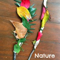 Nature wands to make for outdoor play with children