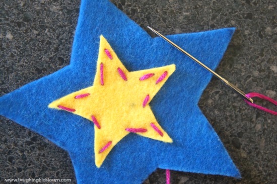 hand stitching felt star