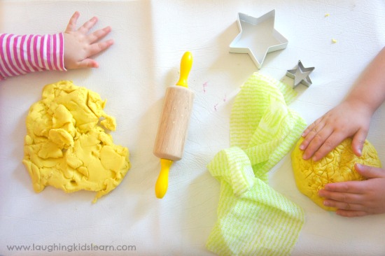 playing with passionfruit playdough