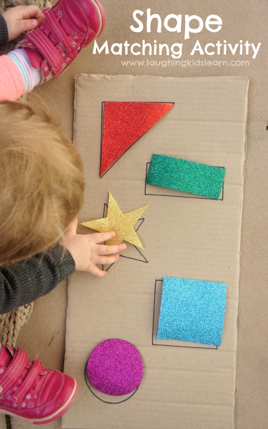 DIY shape matching activity for kids