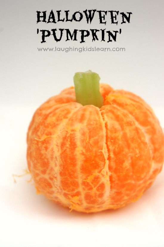 How to make an orange Halloween pumpkin snack for kids