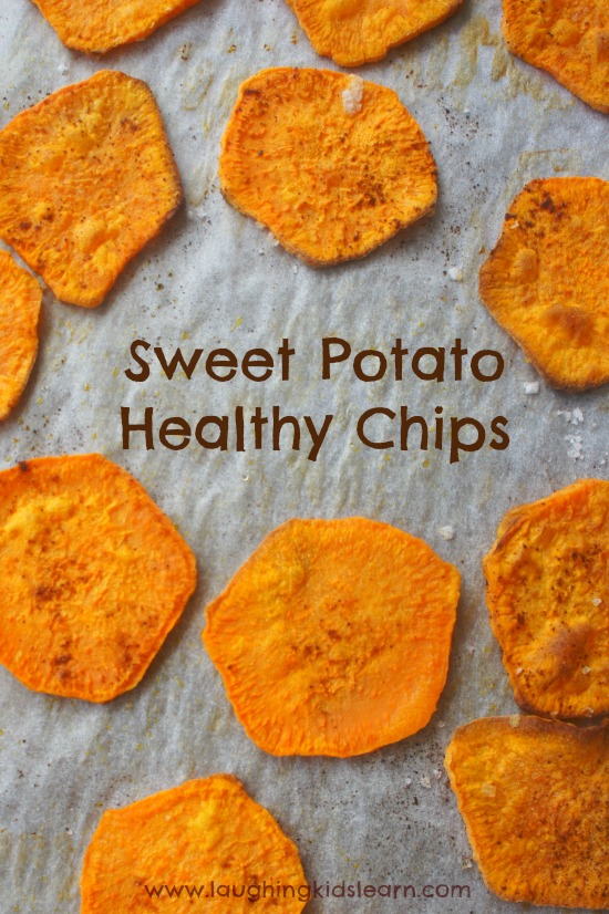 How to bake sweet potato chips in the oven with kids