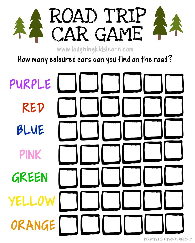 road trip car game for kids