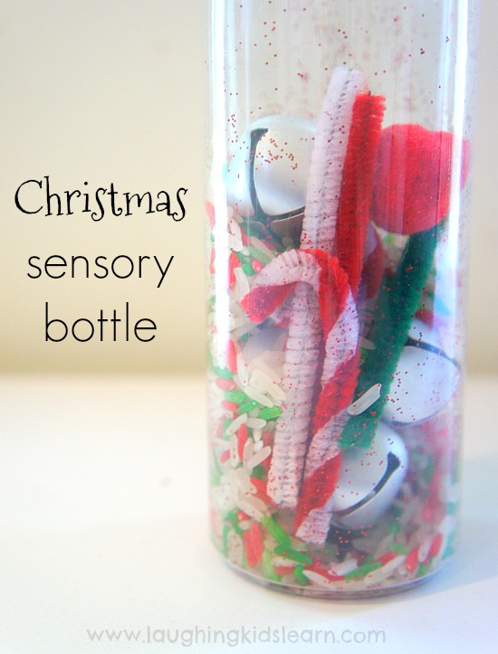 Christmas sensory bottle for babies and toddlers