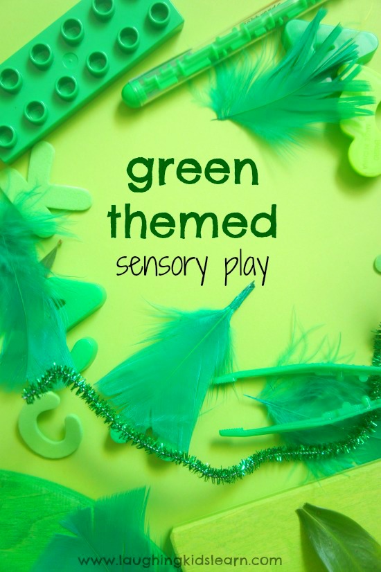 Green themed sensory play and discovery space for babies and toddlers