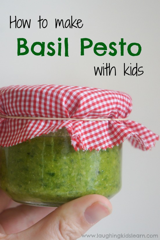 How to make basil pesto with kids in the kitchen