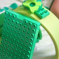 building construction with green objects