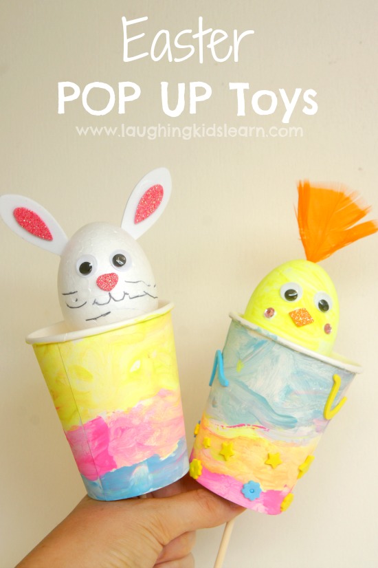 Handmade Easter Pop Up Toy for kids to craft and play with
