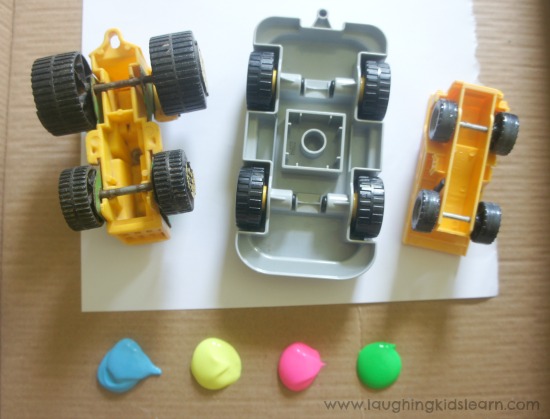 painting cars activity for kids