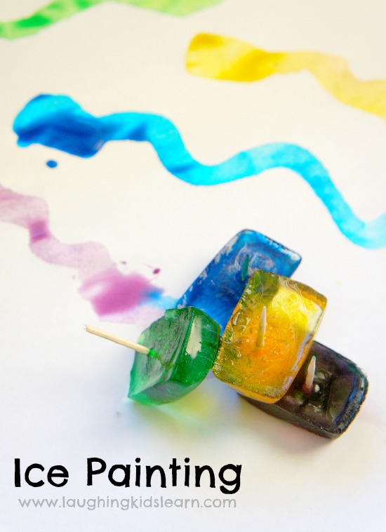 Ice painting activity for kids