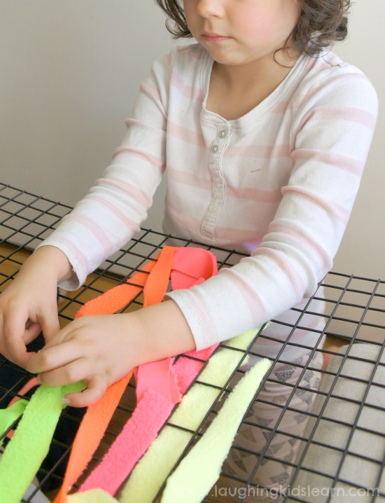 threading material for fine motor skills with kids
