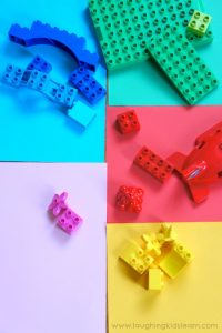 Fun DUPLO LEGO colour or colour matching activity for kids to do and learn from