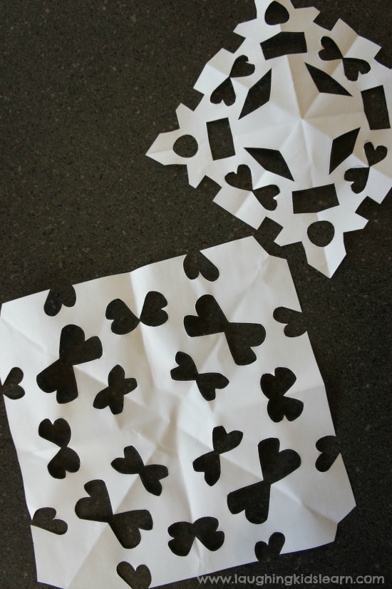 Beautiful paper snowflakes kids can make