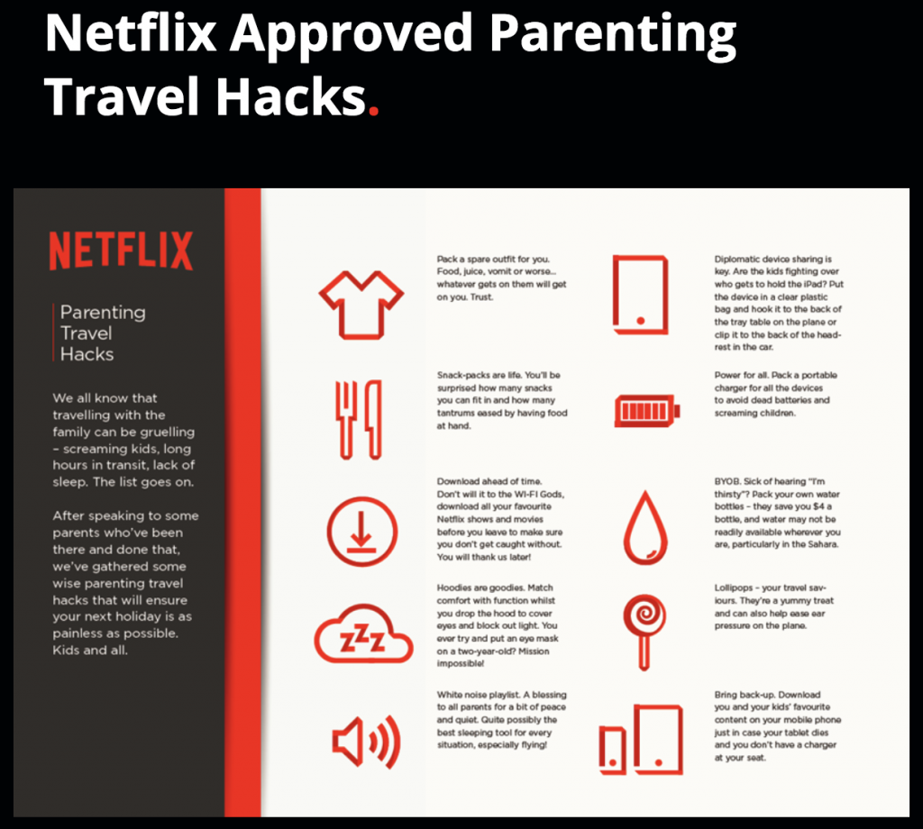 Netflix download for family and kids prior to travel